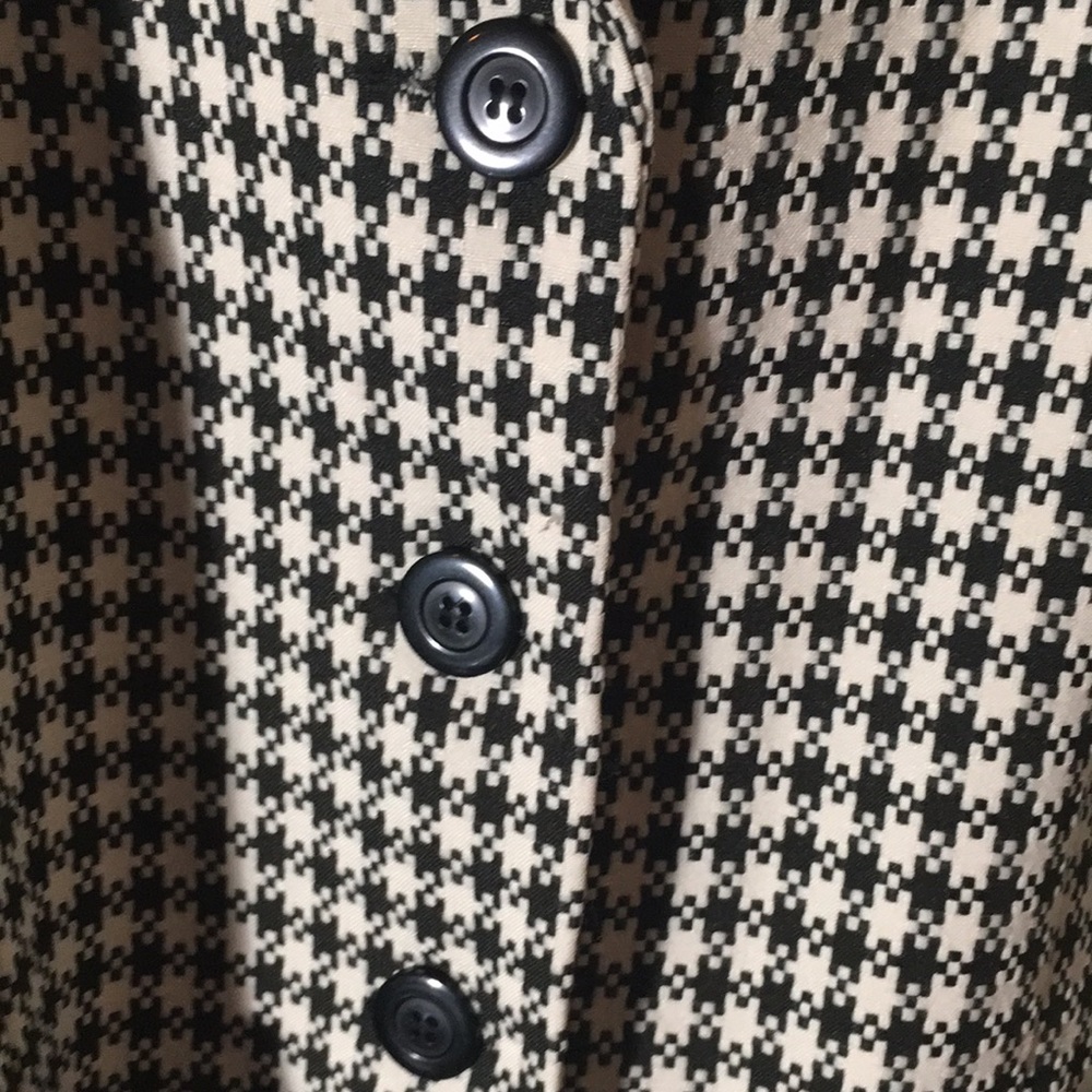 Spago Collection Black Houndstooth Button Front L… - image 4